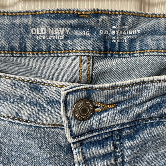 OLD NAVY Extra Stretch High-Rise O.G. Straight Secret Smooth Pocket Size 16 - Picture 5 of 7